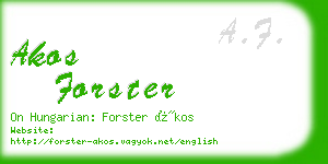 akos forster business card